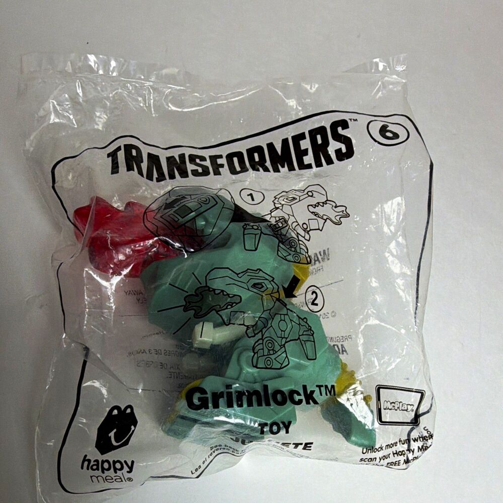 McDonald's Happy Meal Transformers #6 Grimlock Toy Sealed in Bag 2023